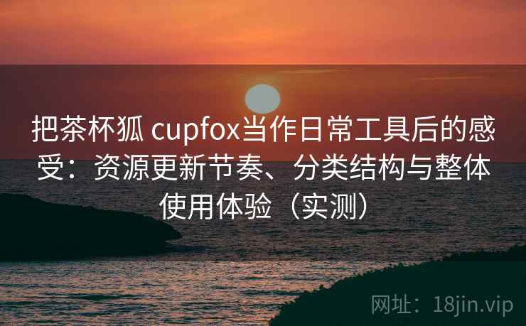 把茶杯狐 cupfox当作日常工具后的感受：资源更新节奏、分类结构与整体使用体验（实测）