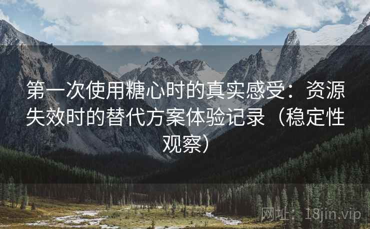 第一次使用糖心时的真实感受：资源失效时的替代方案体验记录（稳定性观察）