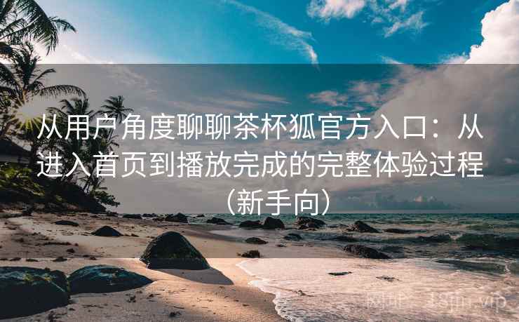 从用户角度聊聊茶杯狐官方入口：从进入首页到播放完成的完整体验过程（新手向）