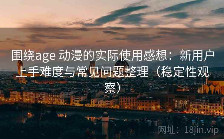 围绕age 动漫的实际使用感想：新用户上手难度与常见问题整理（稳定性观察）