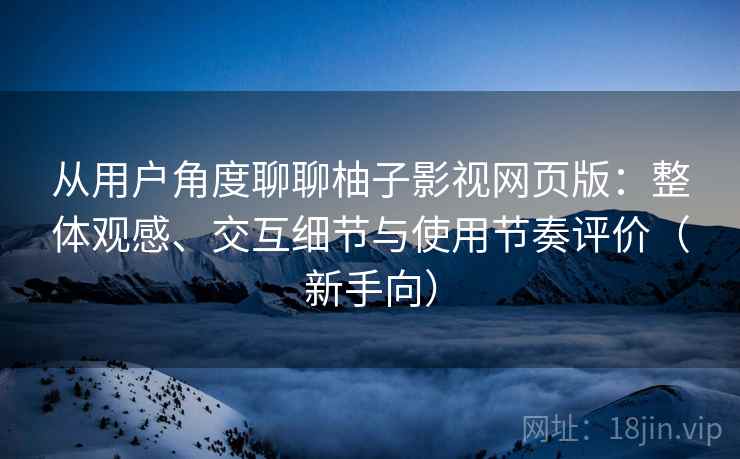 从用户角度聊聊柚子影视网页版：整体观感、交互细节与使用节奏评价（新手向）